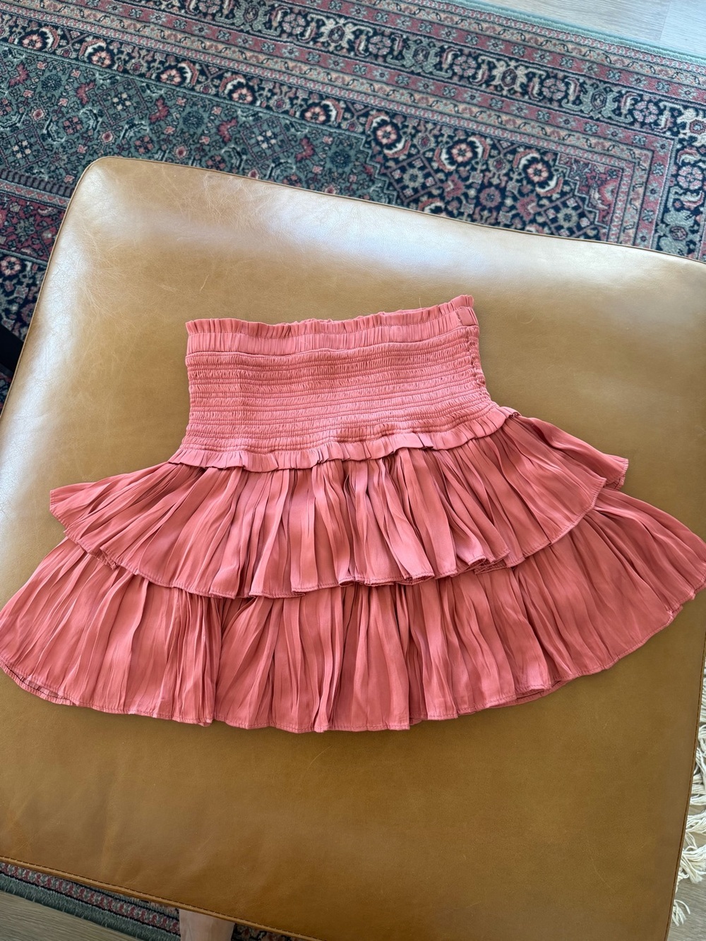 Tiered Ruffle Coral-Pink Skirt - Women